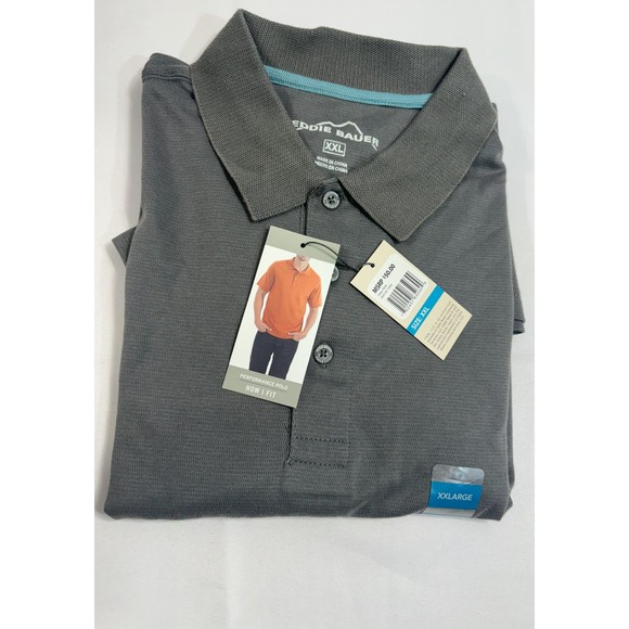 Eddie Bauer NWT Men's Performance Polo‎ Shirt 2XL Gray Sky MSRP $50 - Picture 1 of 2
